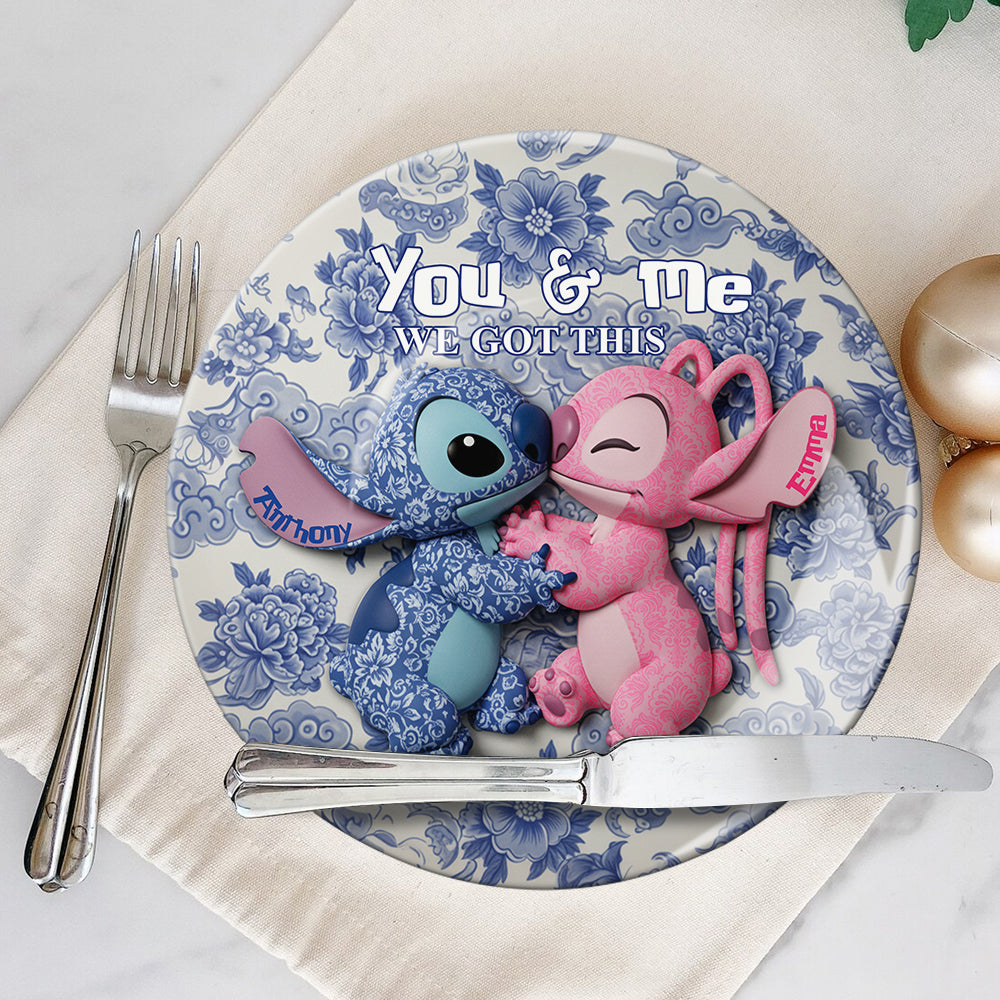 You & Me We Got This - Personalized Ohana Ceramic Round Plate