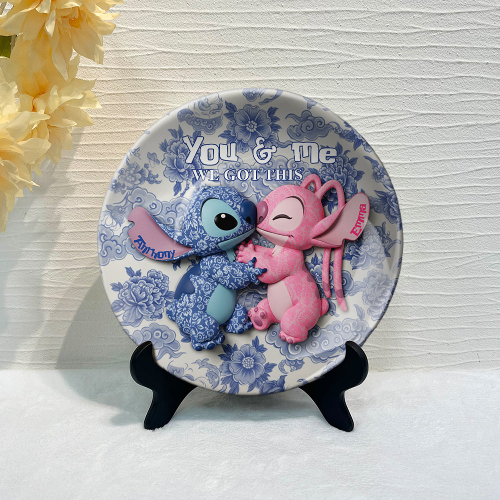 You & Me We Got This - Personalized Ohana Ceramic Round Plate