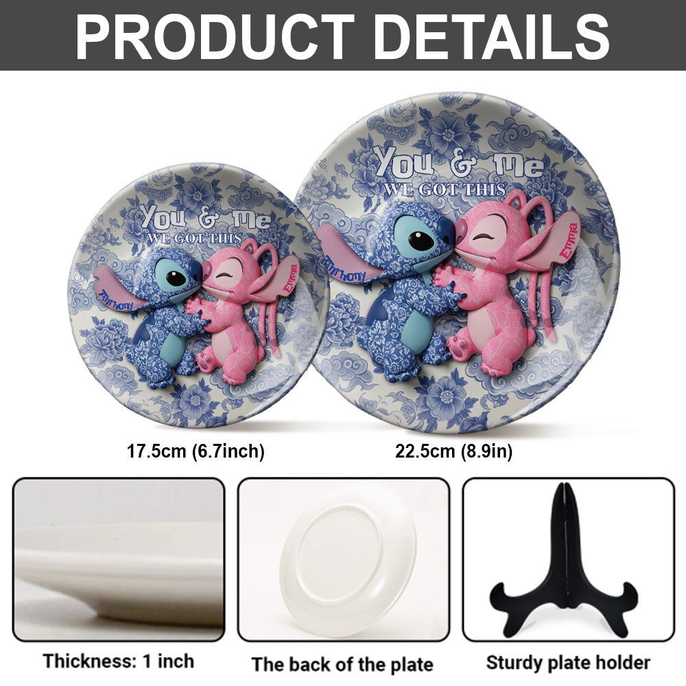You & Me We Got This - Personalized Ohana Ceramic Round Plate