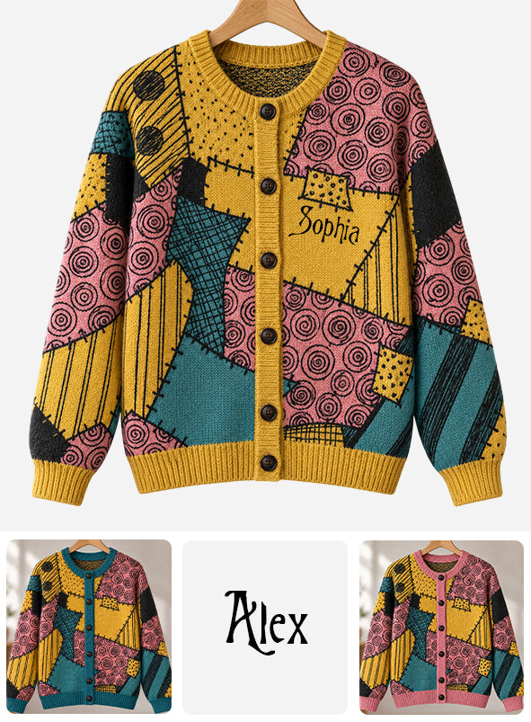Gothic Pattern Nightmare - Personalized Nightmare Cardigan Sweater