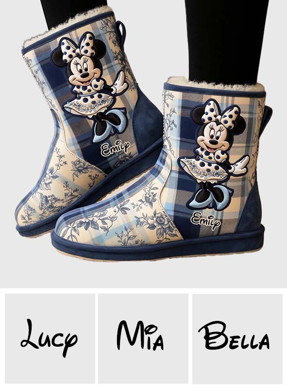 Magical Winter - Personalized Mouse Faux Fur Boot Slippers