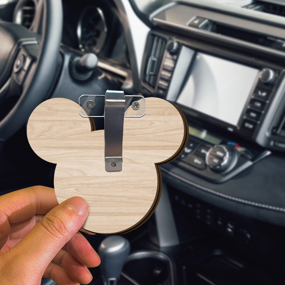 Family Trip - Personalized Mouse 2 Layered Car Visor Clip