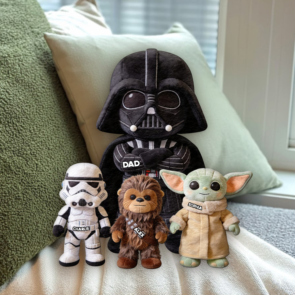 The Best Dad/Grandpa In The Galaxy - Personalized The Force Premium Faux Fur Pillow