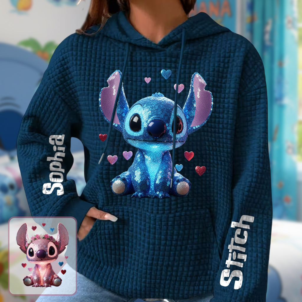 Ohana Means Family - Personalized Ohana Waffle Hoodie