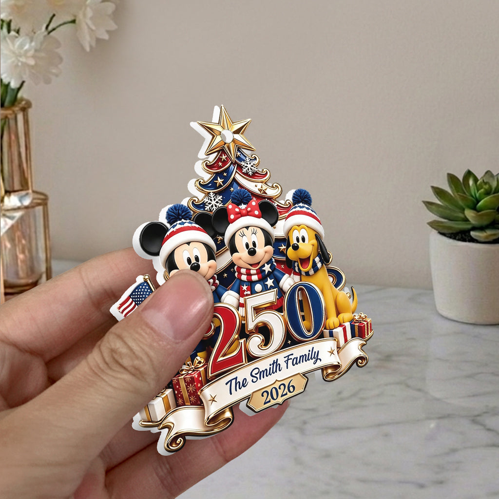 250th Anniversary Christmas - Personalized Mouse Premium 3D Ornament