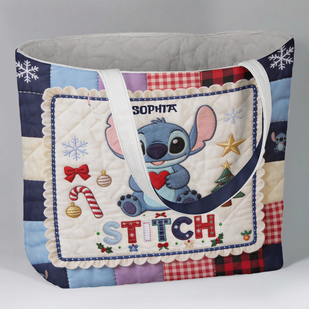 Merry Christmas - Personalized Ohana Quilted Tote Bag