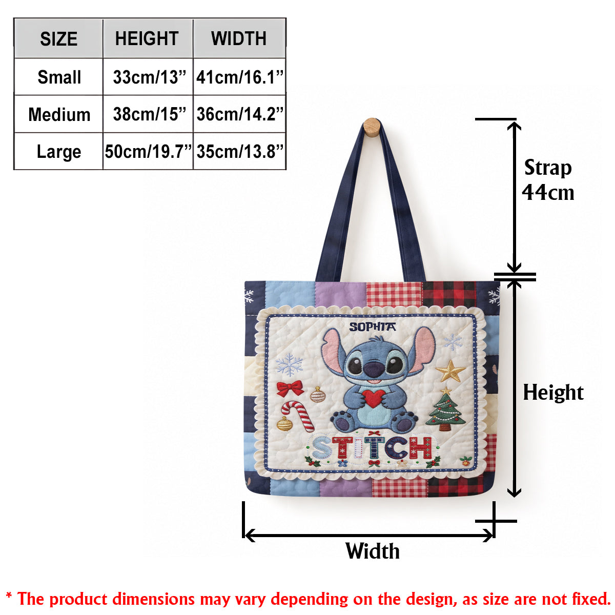 Merry Christmas - Personalized Ohana Quilted Tote Bag