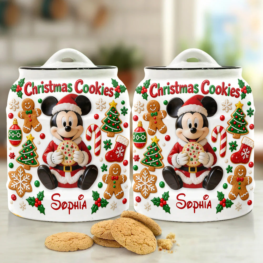 Merry Christmas - Personalized Mouse Cookie Jar