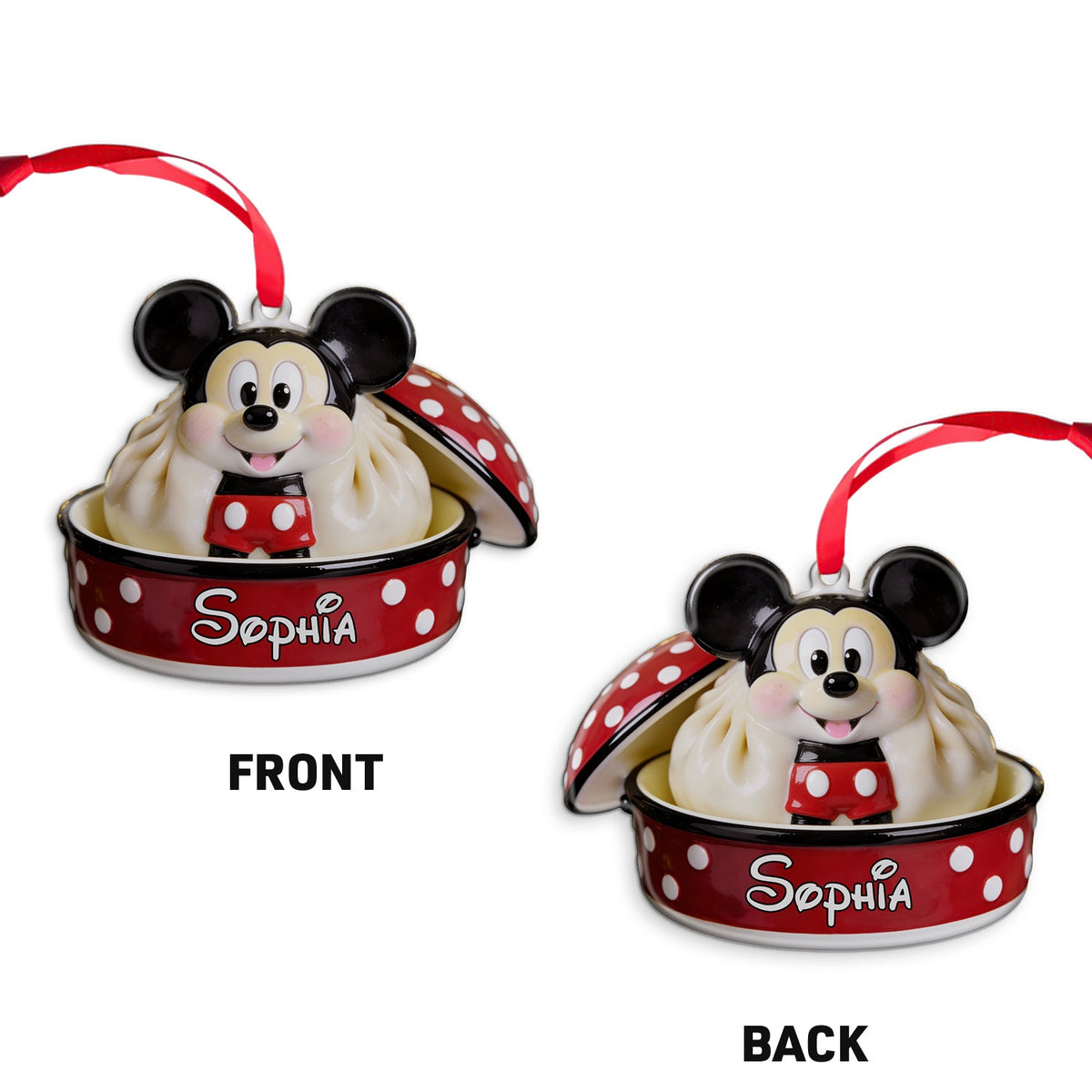 Magic Dumpling - Personalized Mouse Custom Shape Ceramic Ornament