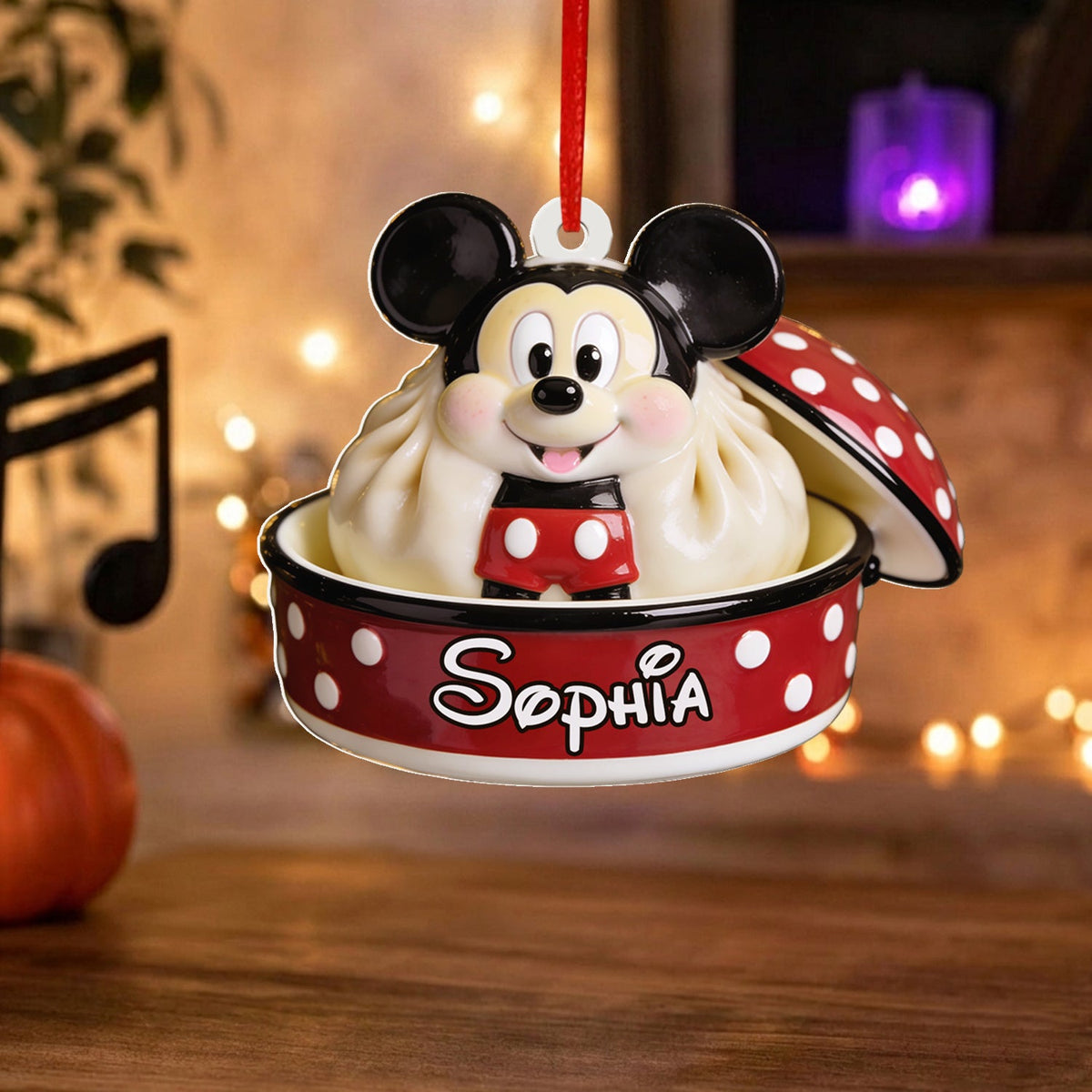 Magic Dumpling - Personalized Mouse Custom Shape Ceramic Ornament