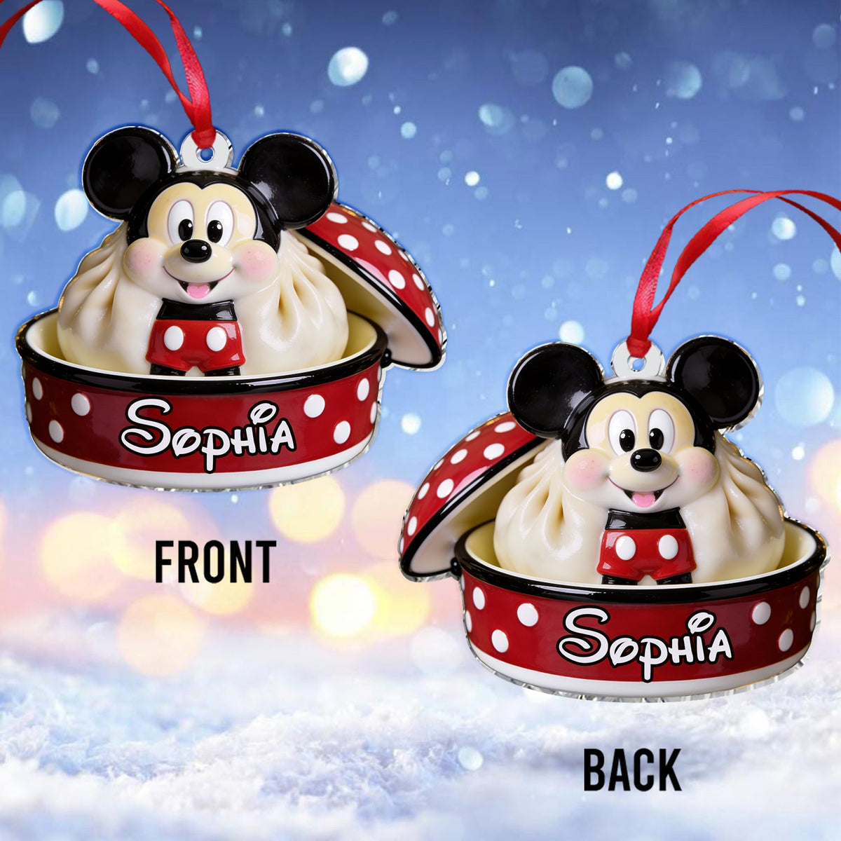 Magic Dumpling - Personalized Mouse Custom Shape Ceramic Ornament