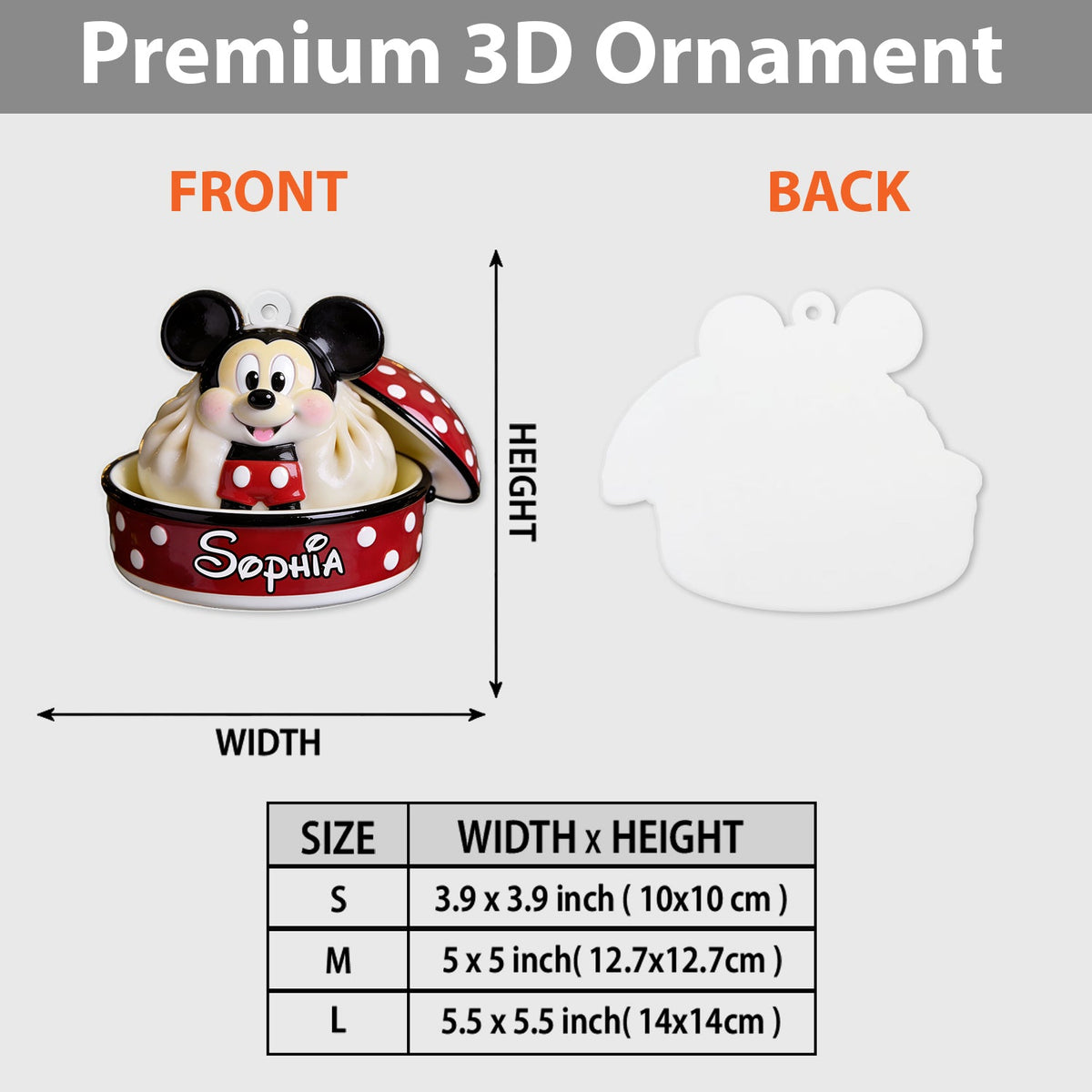 Magic Dumpling - Personalized Mouse Custom Shape Ceramic Ornament