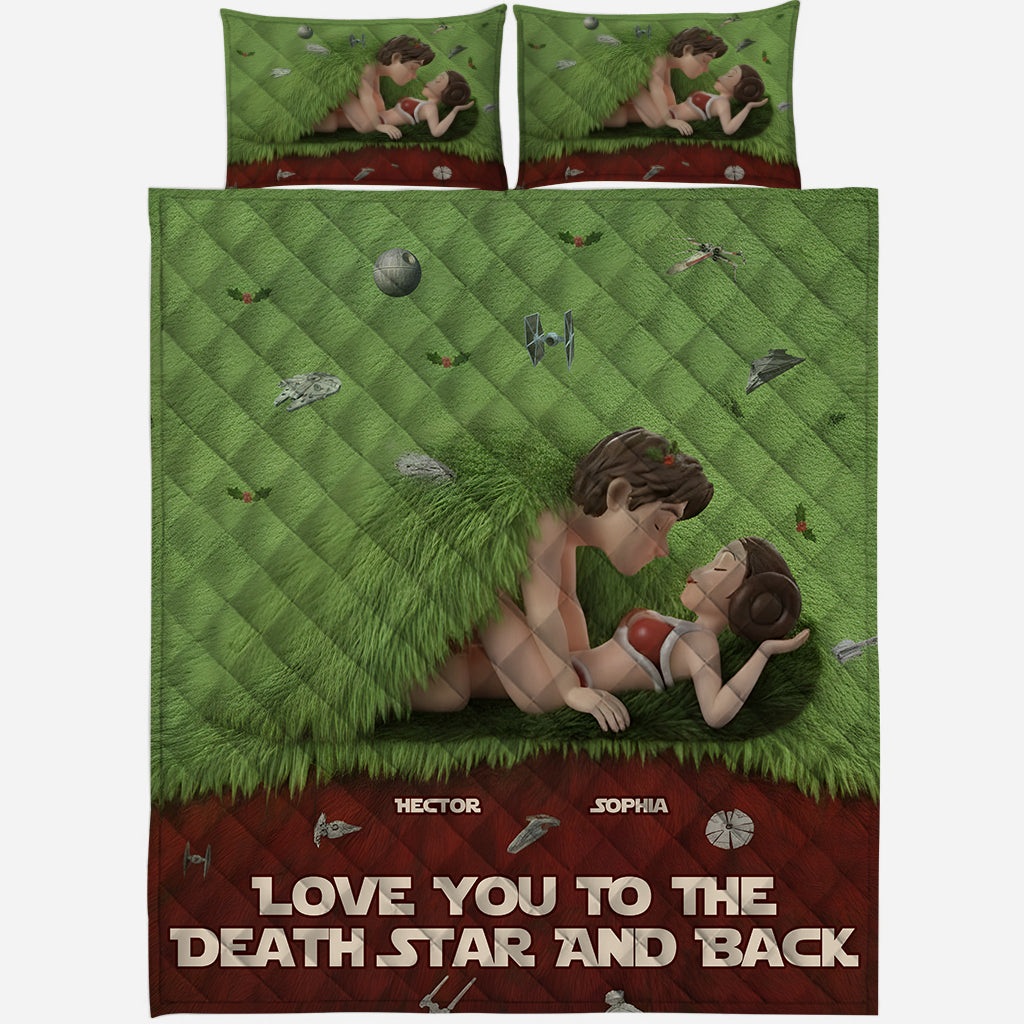 Love To The Death Star And Back - Personalized The Force Quilt Set