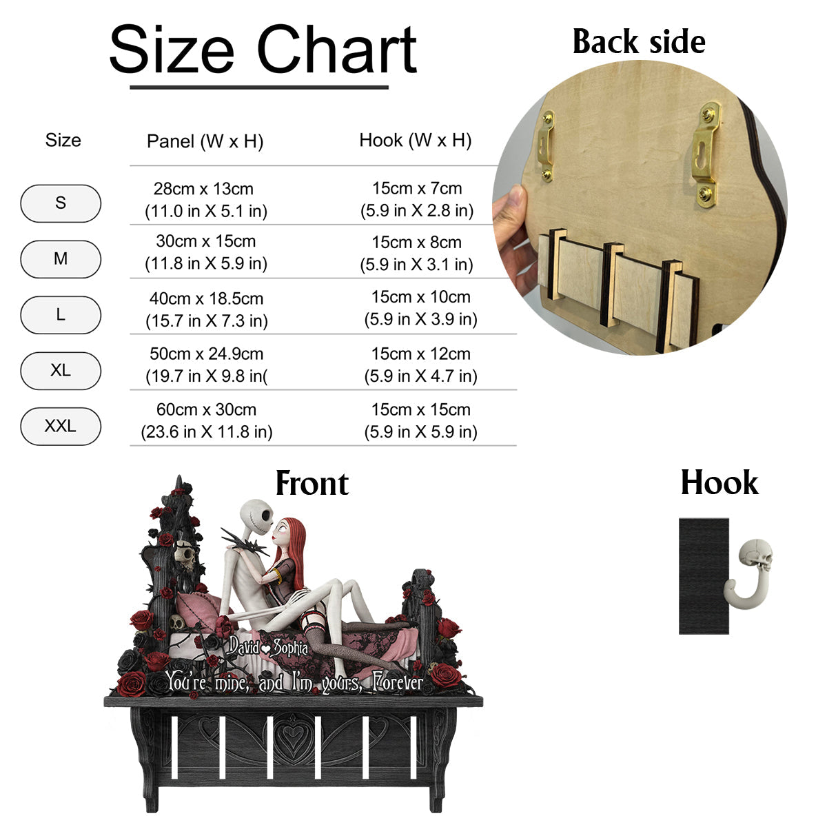 Forever Yours - Personalized Nightmare Shaped Hanging Organizer