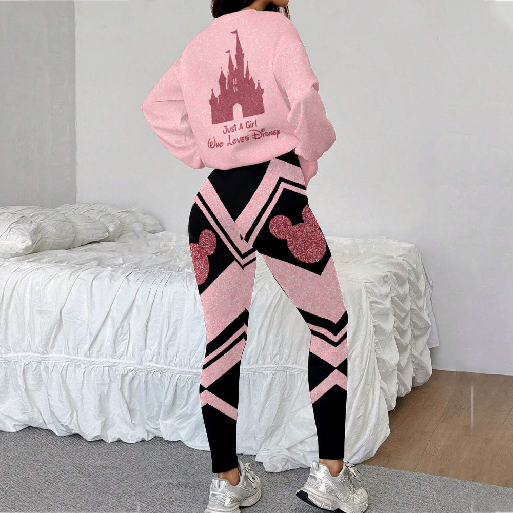 Sparkling Magical Castle - Personalized Mouse All Over Print Crewneck Sweatshirt & Leggings