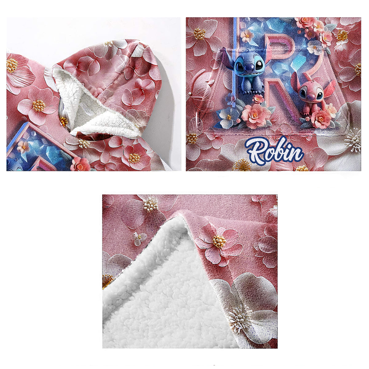 Floral Ohana - Personalized Ohana Blanket Hoodie