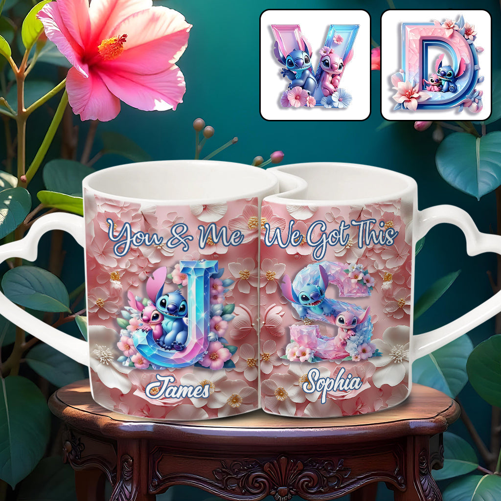 Love Ohana Forever - Personalized Ohana Matching Heart Handle Mug
