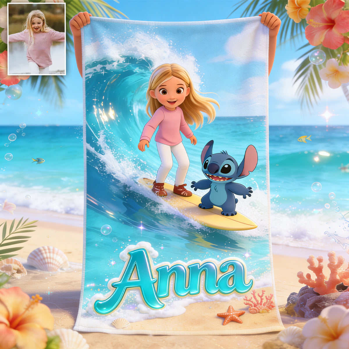 Ohana Summer Vibes - Personalized Ohana Quick-dry Beach Towel/ Bath Towel