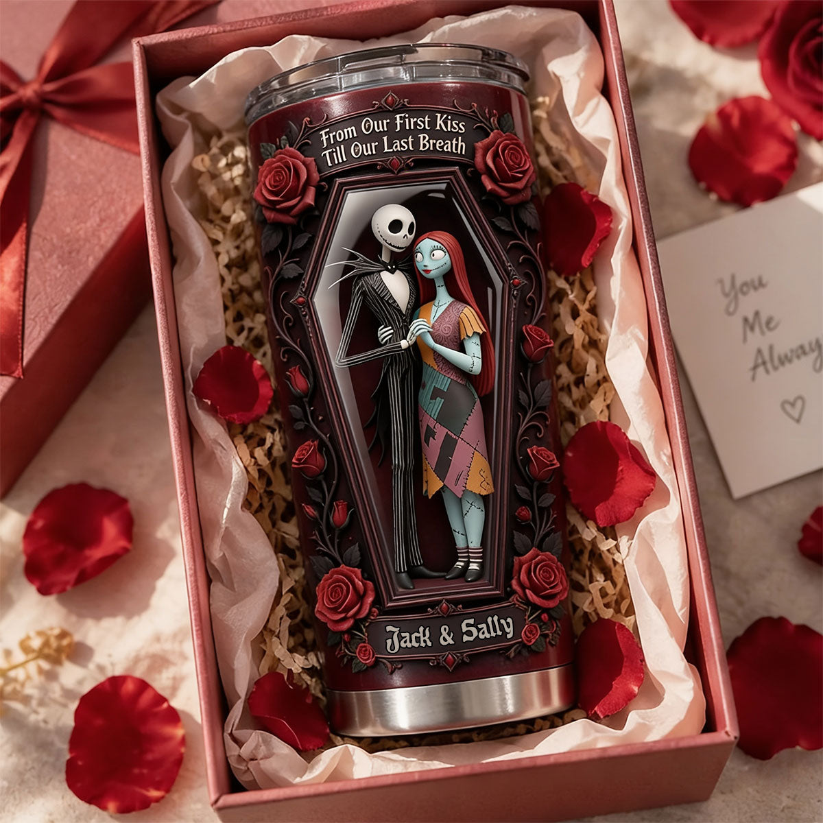 From Our First Kiss, Till Our Last Breath - Personalized Nightmare Tumbler