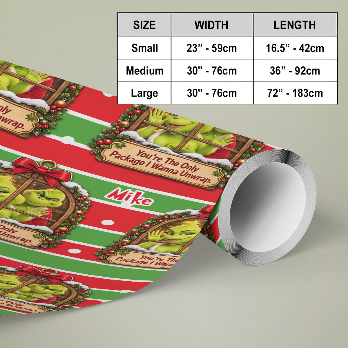 Grinchy Vibes, Christmas Gift - Personalized Stole Christmas Wrapping Papers