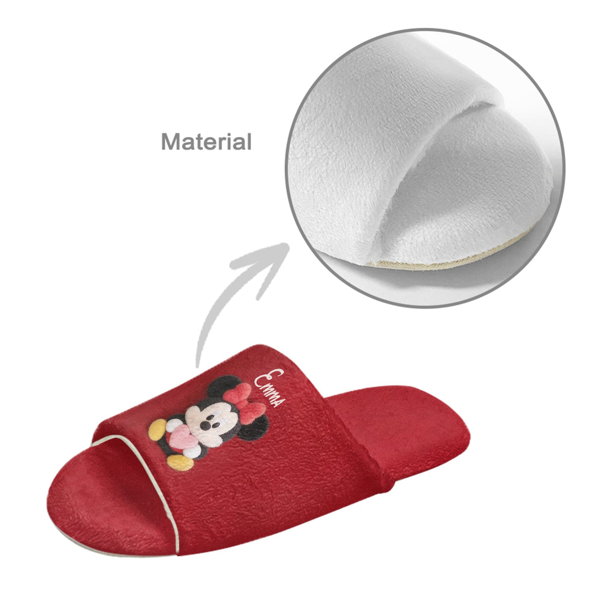 Magical Cartoon Mouse Couple - Personalized Mouse Open-Toe Slippers