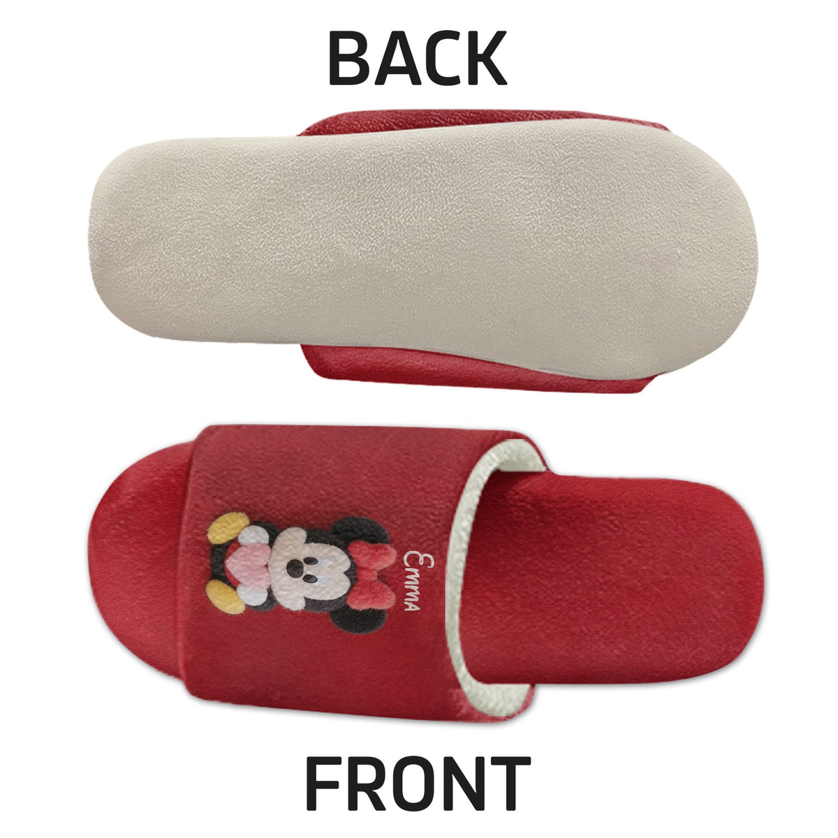 Magical Cartoon Mouse Couple - Personalized Mouse Open-Toe Slippers