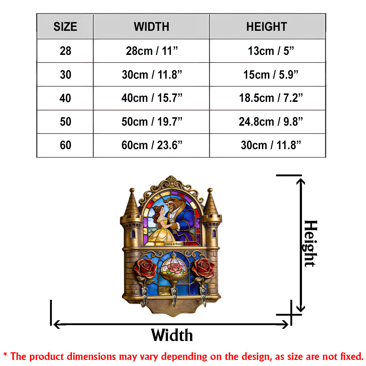 Roantic Couple Castle - Personalized Beauty And The Beast Custom Shaped Hanging Rack