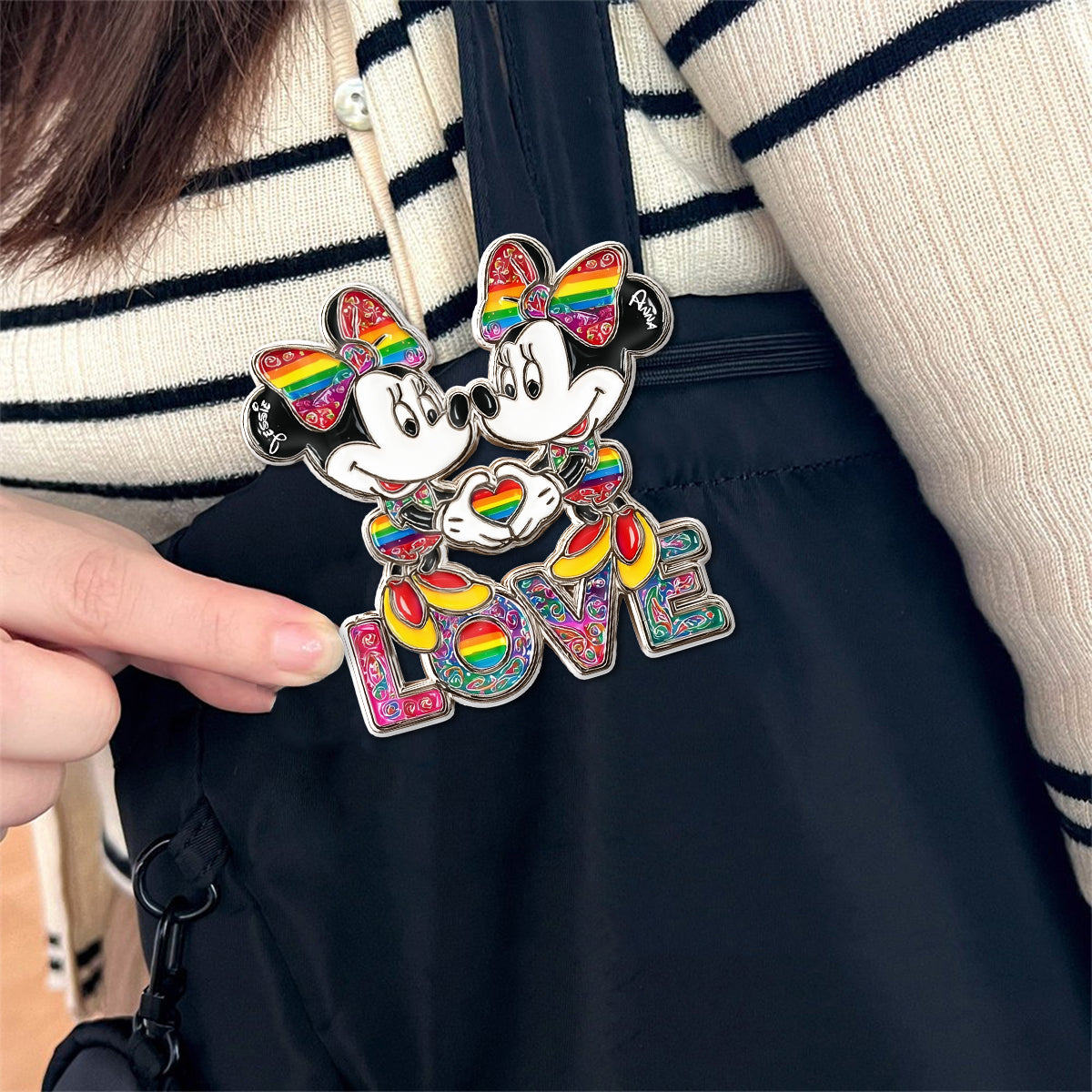 Rainbow Mouse Couple Love - Personalized LGBT Support Pin