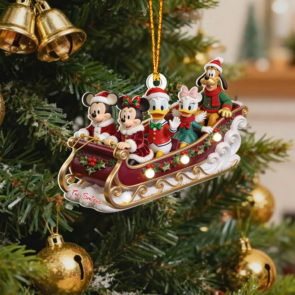 Dashing Through The Snow Magical Friends - Personalized Mouse Premium 3D Ornament