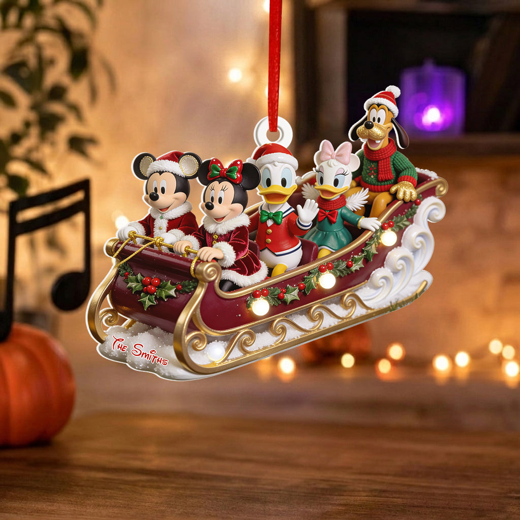 Dashing Through The Snow Magical Friends - Personalized Mouse Premium 3D Ornament