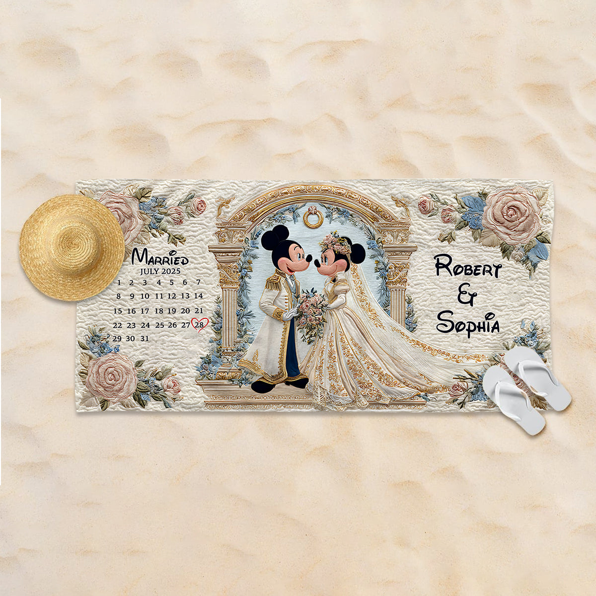 Gift For Wedding Meaningful Couple - Personalized Mouse Quick-dry Bath Towel