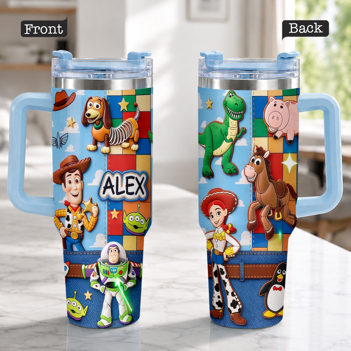 Galaxy And Western Buddy Toy - Personalized Toy Story Tumbler With Plush Charm