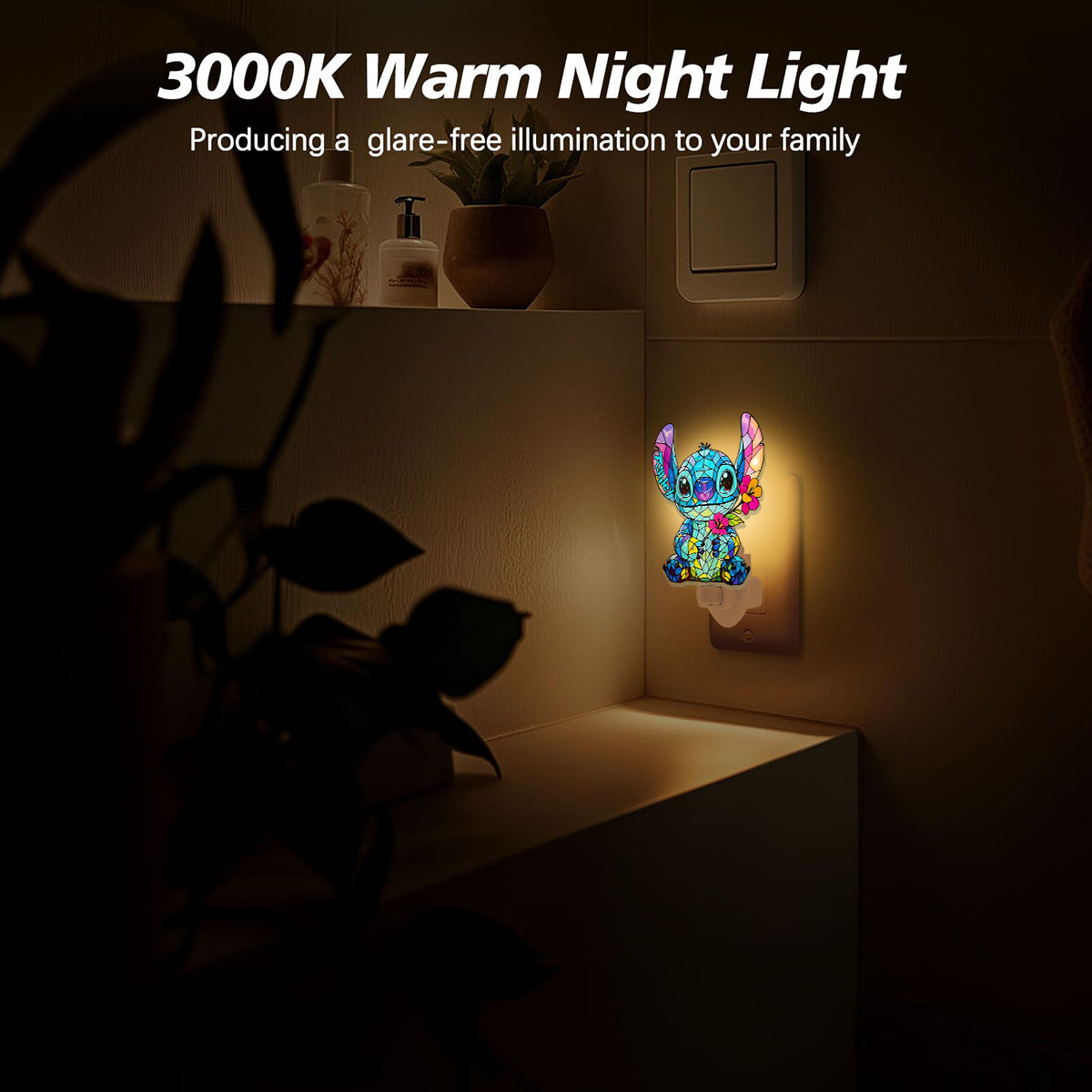 Floral Ohana - Personalized Ohana Acrylic Plug-In Night Light