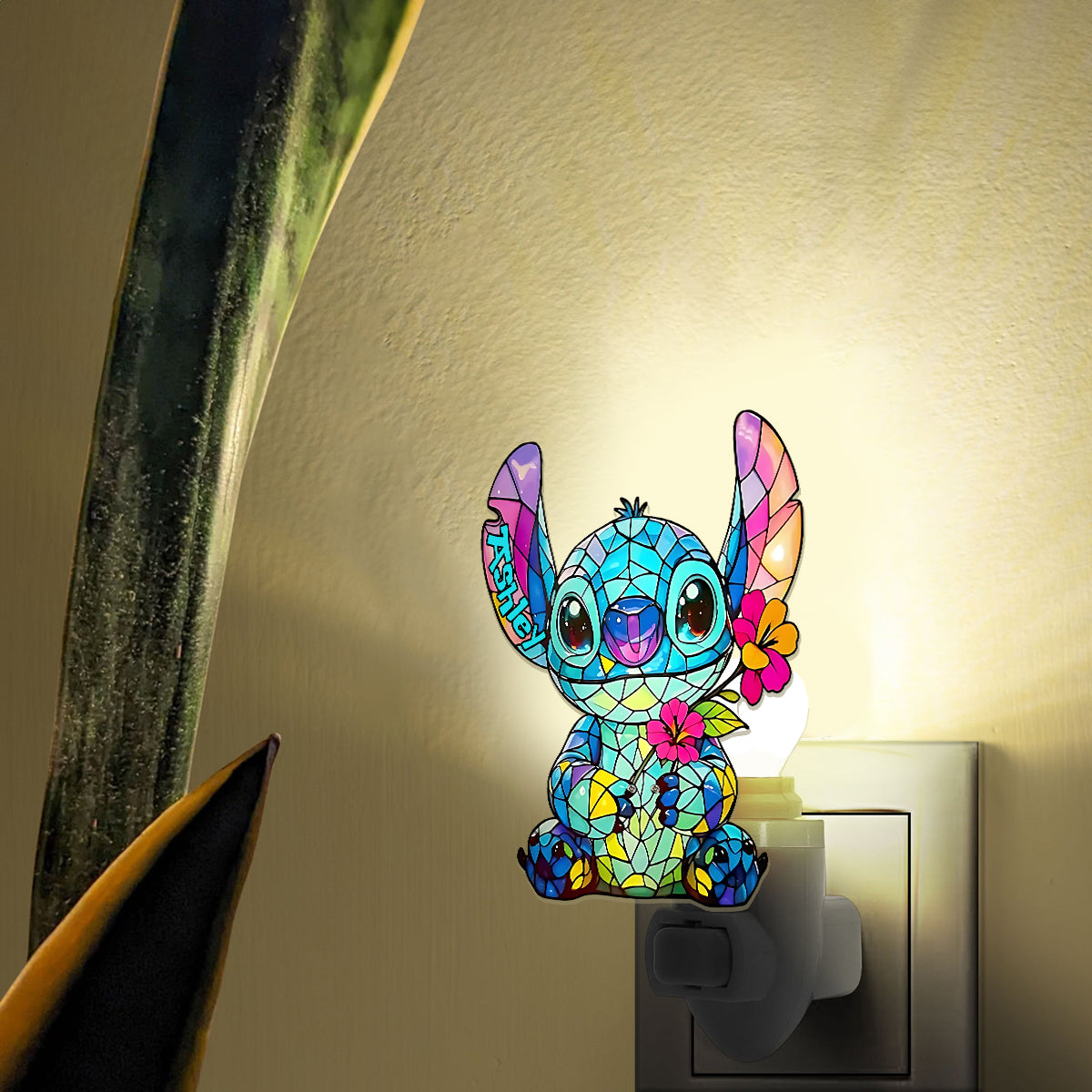 Floral Ohana - Personalized Ohana Acrylic Plug-In Night Light