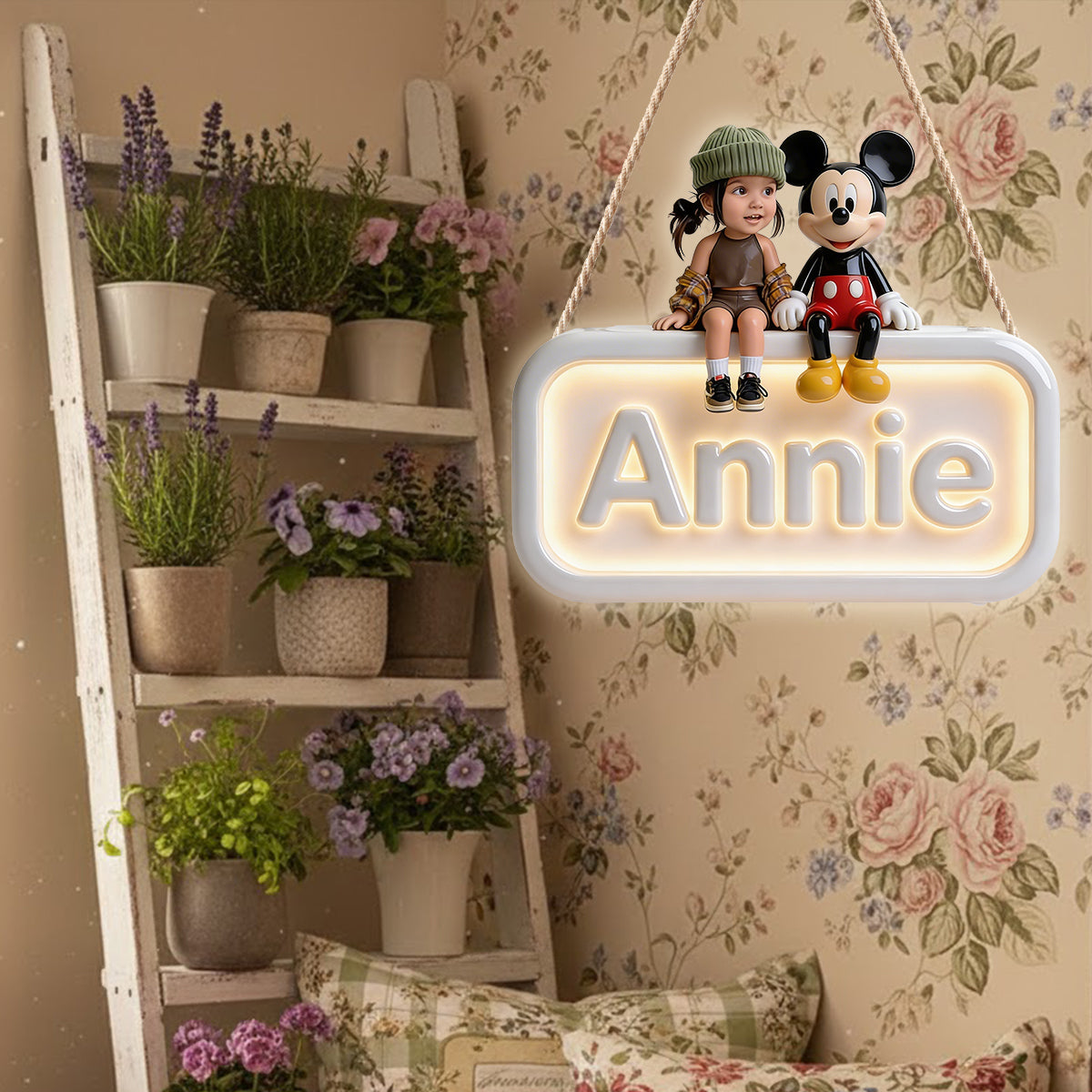 GlowName Kids - Personalized Mouse LED Light Acrylic Sign
