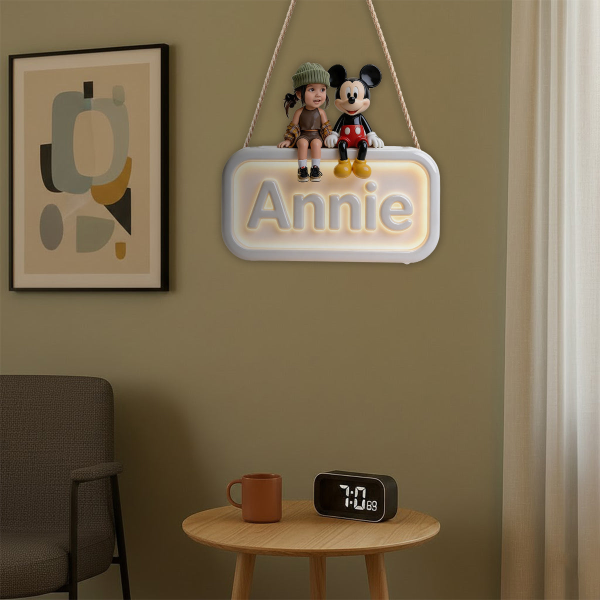 GlowName Kids - Personalized Mouse LED Light Acrylic Sign
