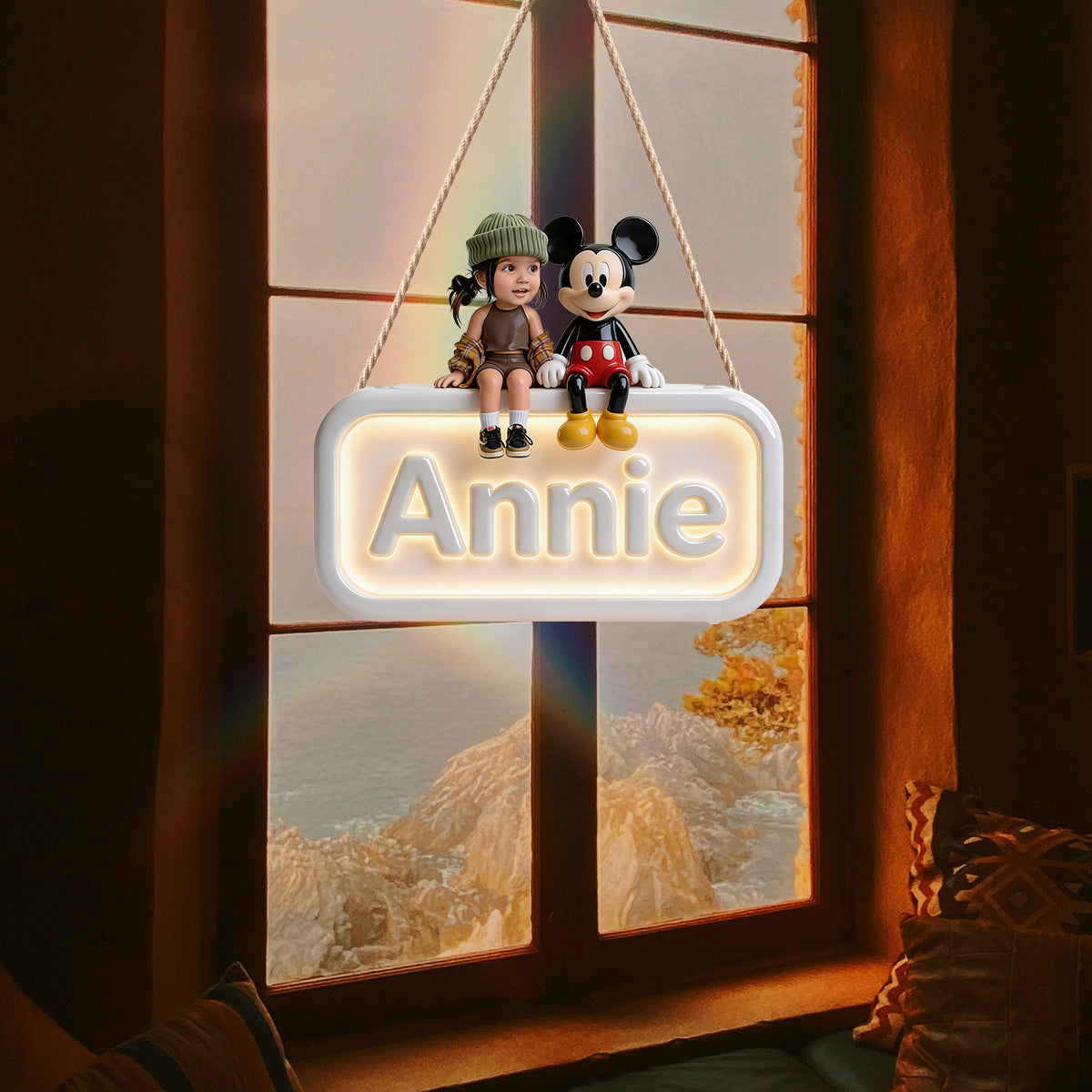 GlowName Kids - Personalized Mouse LED Light Acrylic Sign