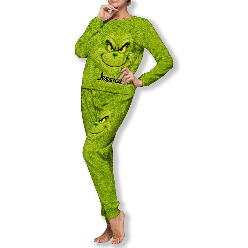 Merry Grinchmas - Personalized Stole Christmas Fleece Lounge Set