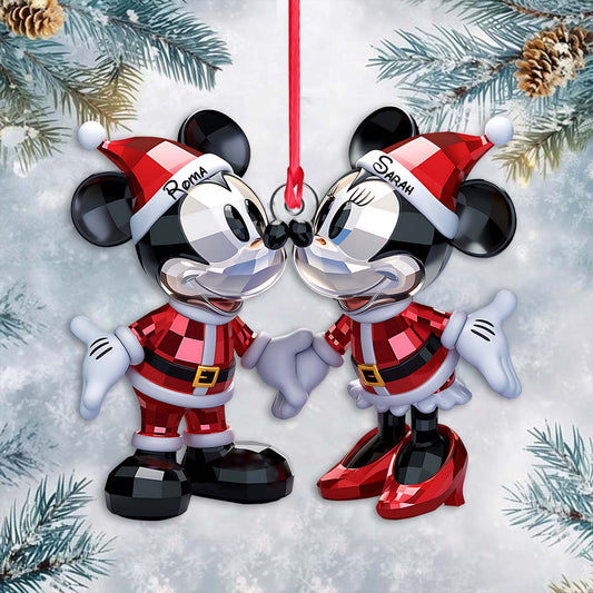 Cute Mouse Couple Christmas - Personalized Mouse Ornament