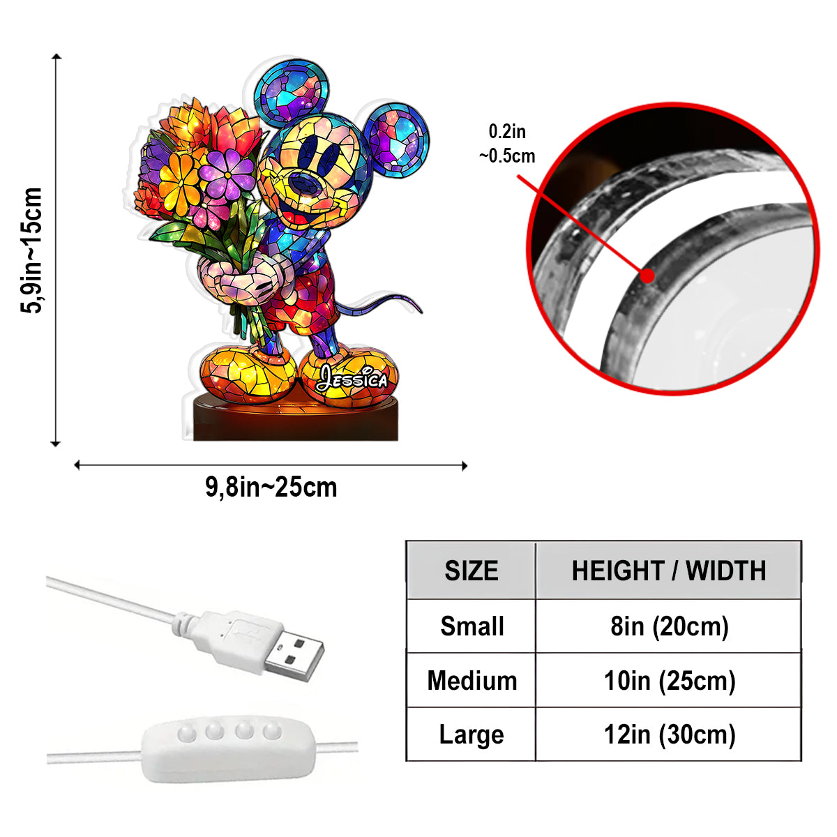 Magic Lamp - Personalized Mouse Acrylic LED Night Light
