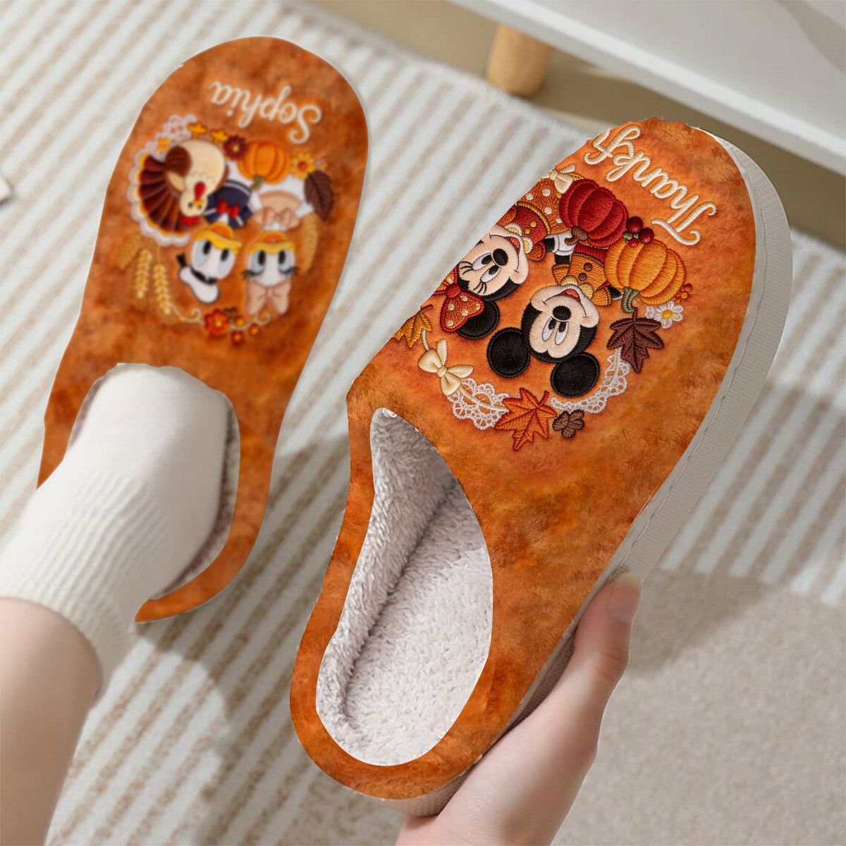 Thanksgiving - Personalized Mouse Slippers
