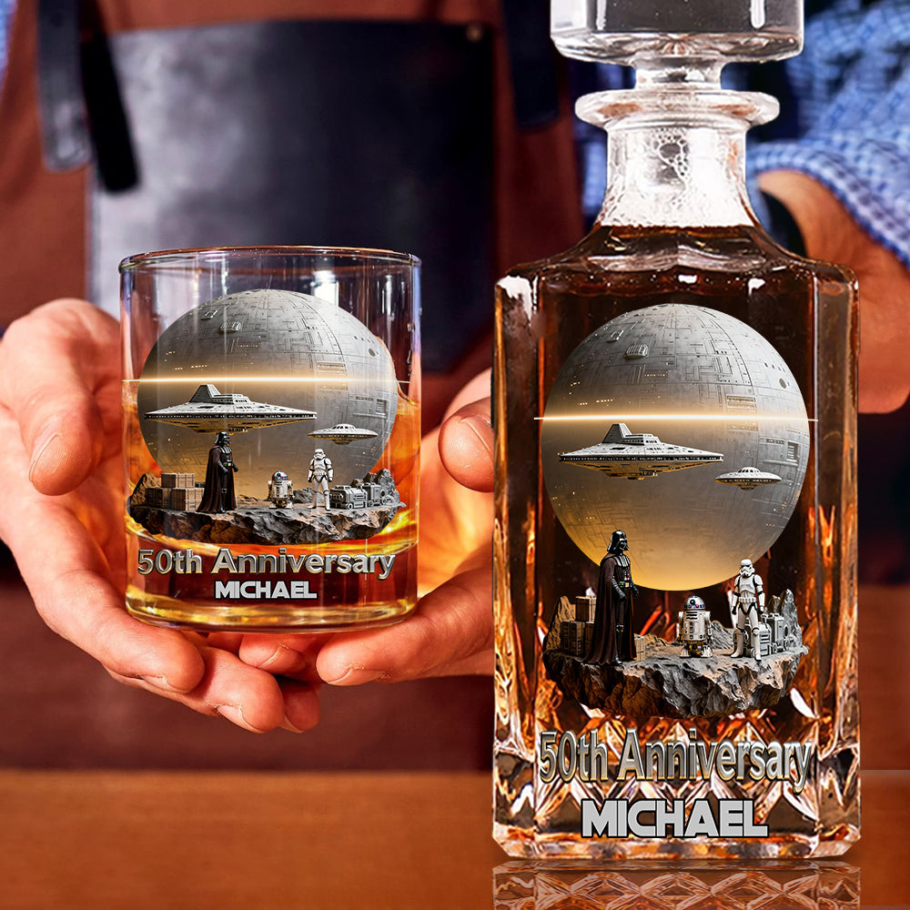 50th Anniversary - Personalized The Force Whiskey Decanter Set