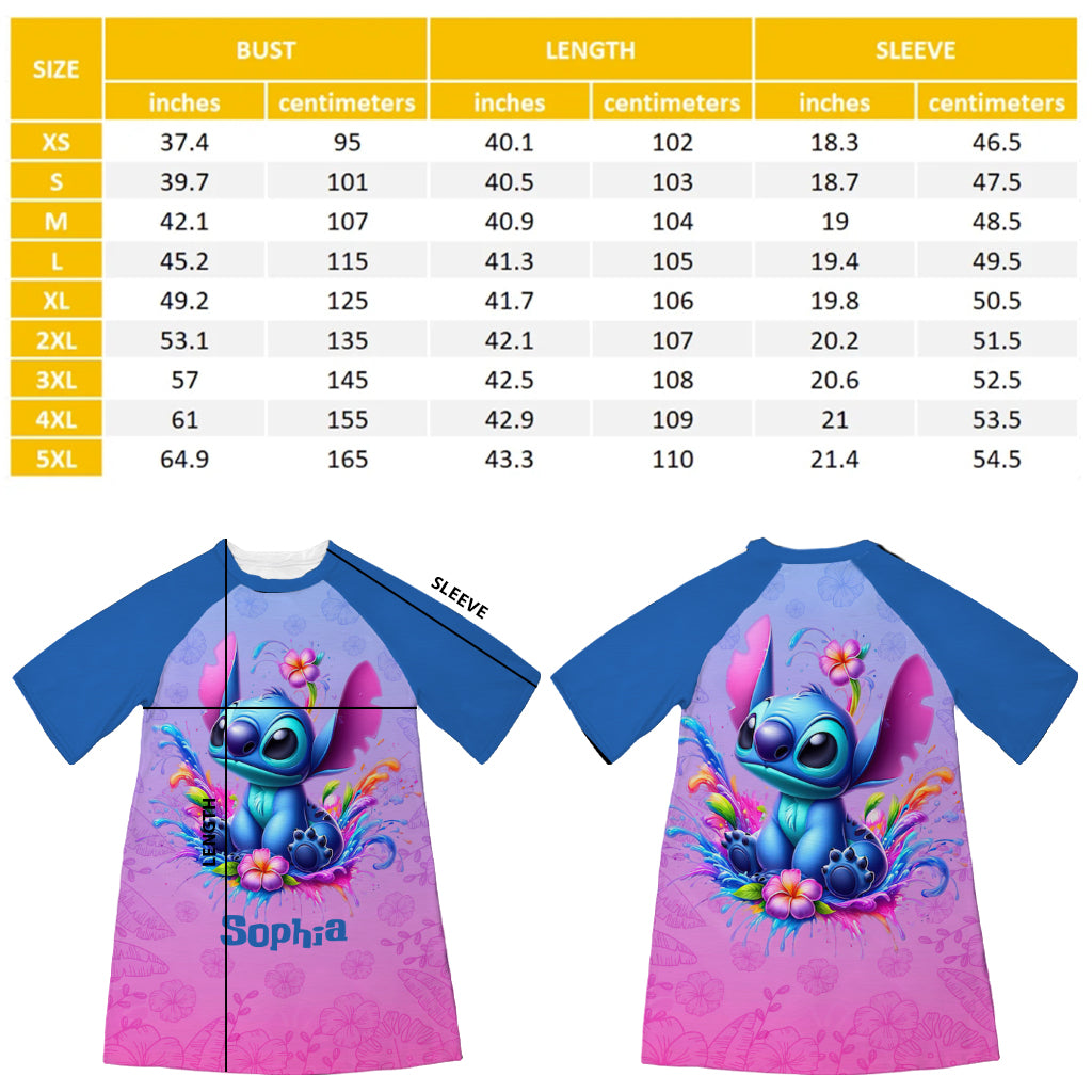 Ohana - Personalized Ohana Sleep T-shirt Dress
