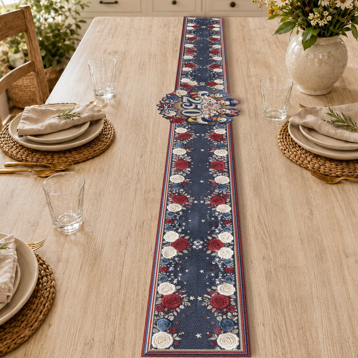 250 Years Table Decoration - Personalized Mouse Custom Shape Table Runner