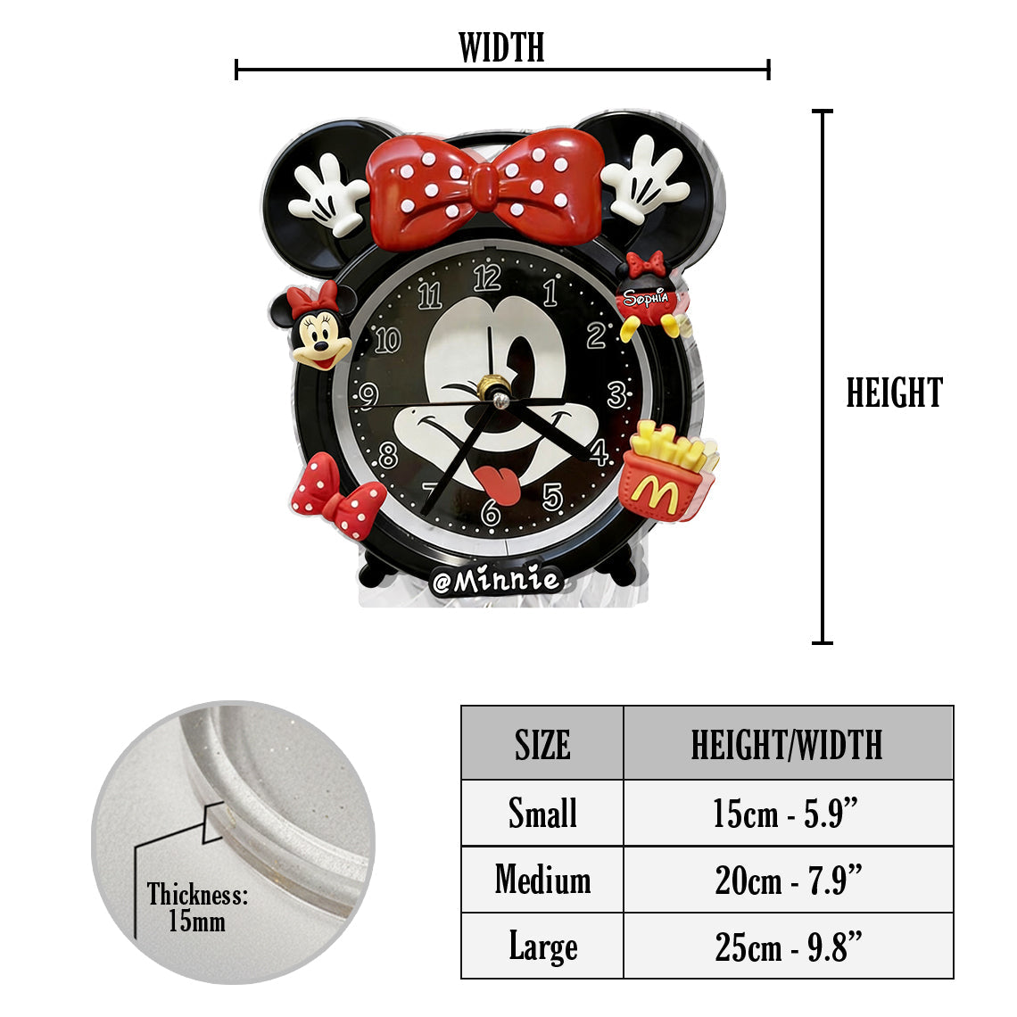 Big Ears Friend - Personalized Mouse Desk Clock Plaque