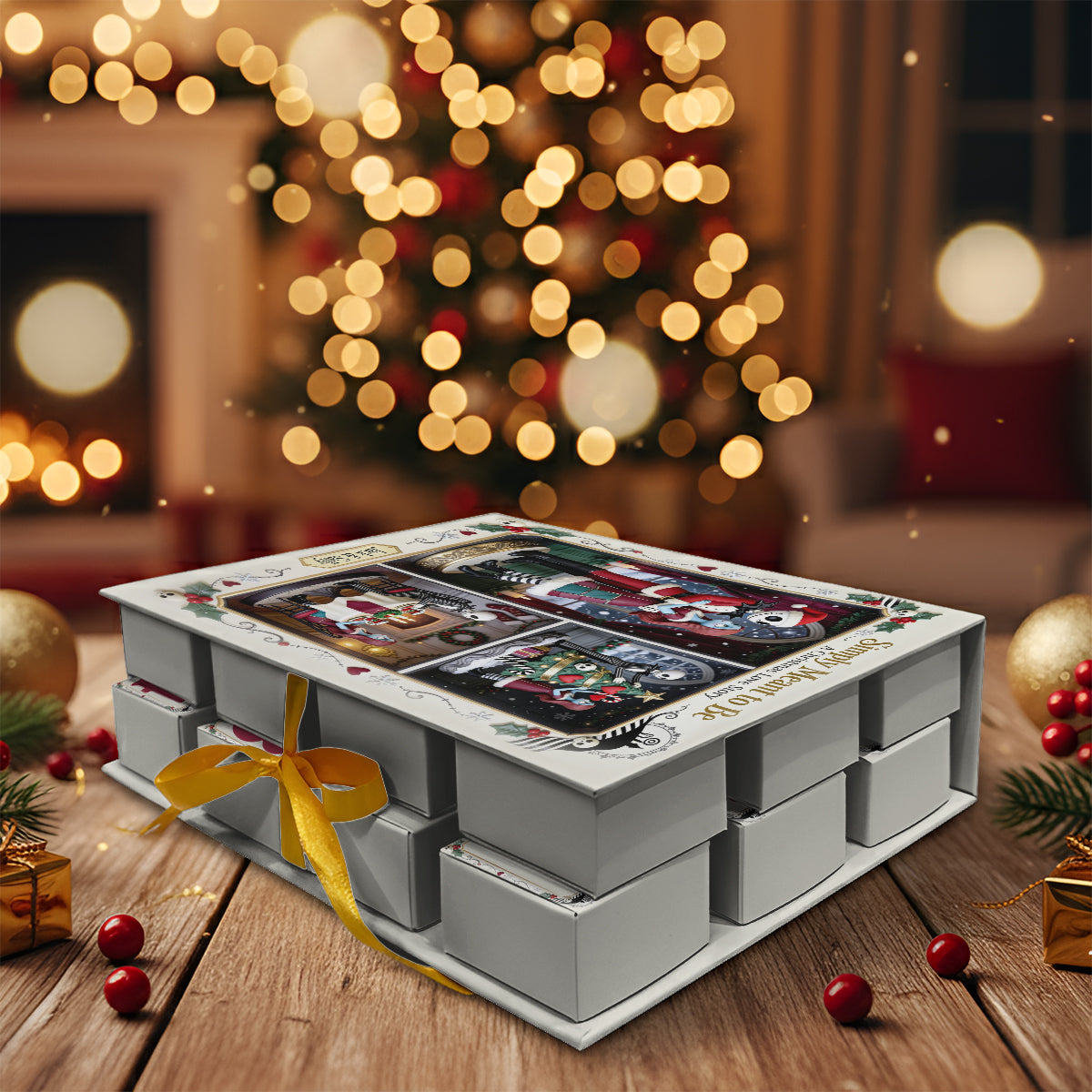 A Christmas Love Story - Personalized Nightmare Folded Advent Calendar With Ornaments