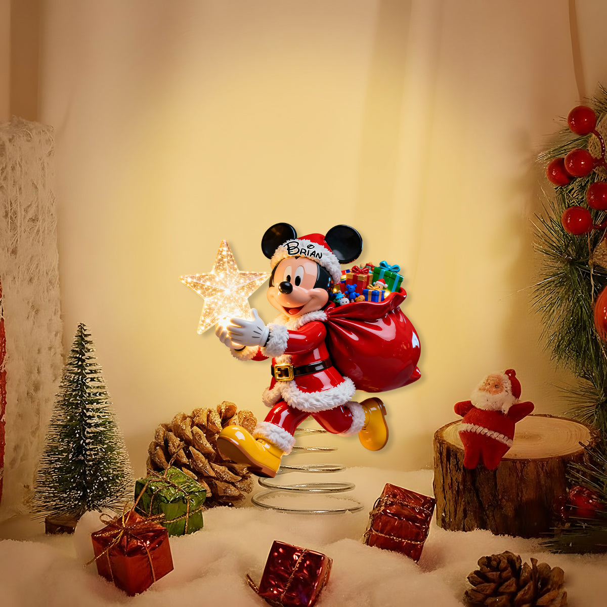 Magical Christmas - Personalized Mouse LED Light Tree Topper