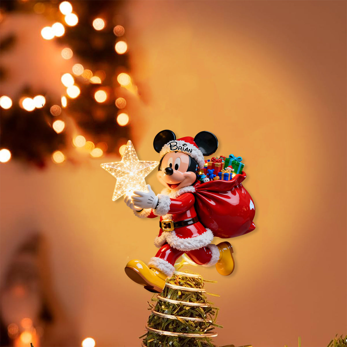 Magical Christmas - Personalized Mouse LED Light Tree Topper