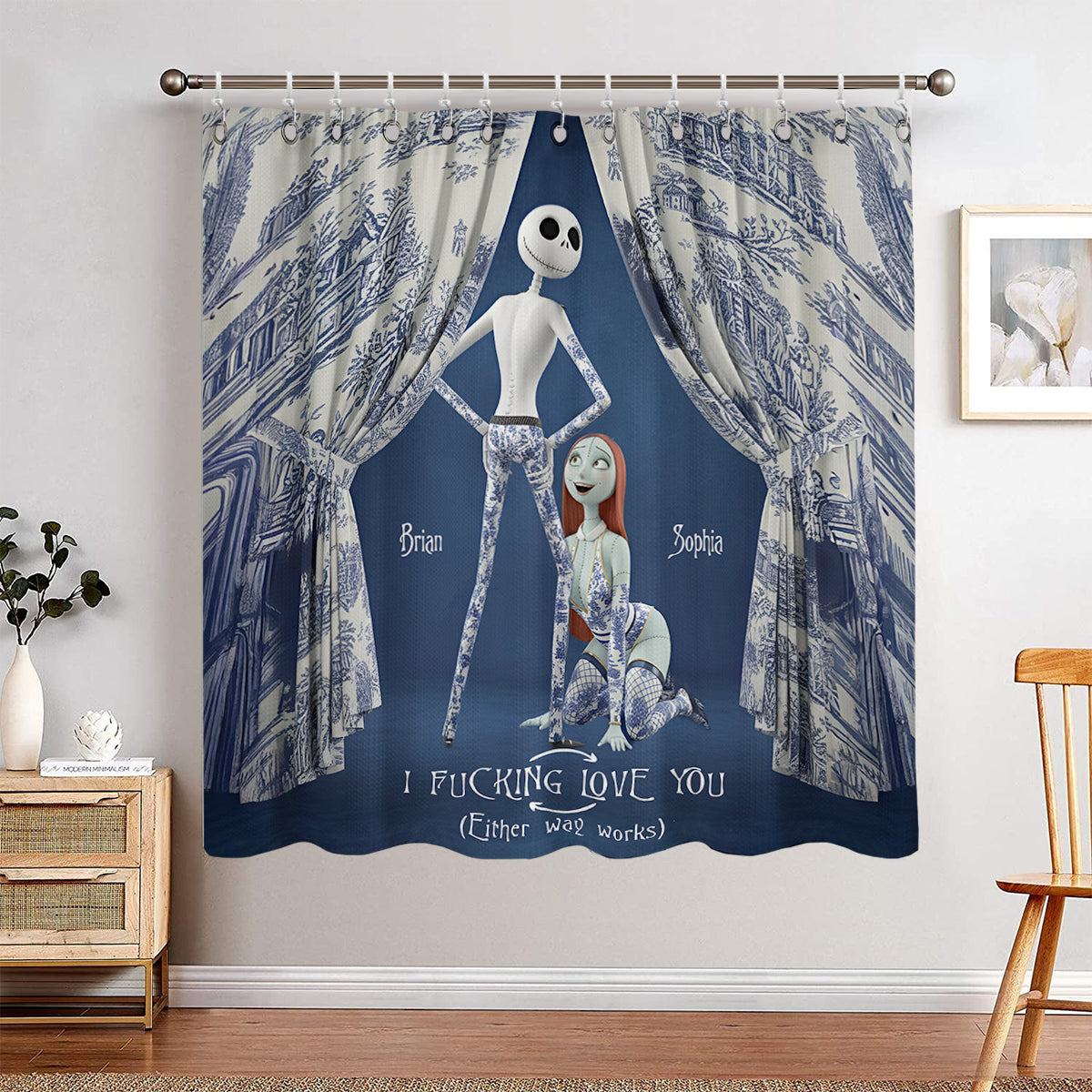 I Love You - Personalized Nightmare Blackout Window Curtain/ Drapes Set
