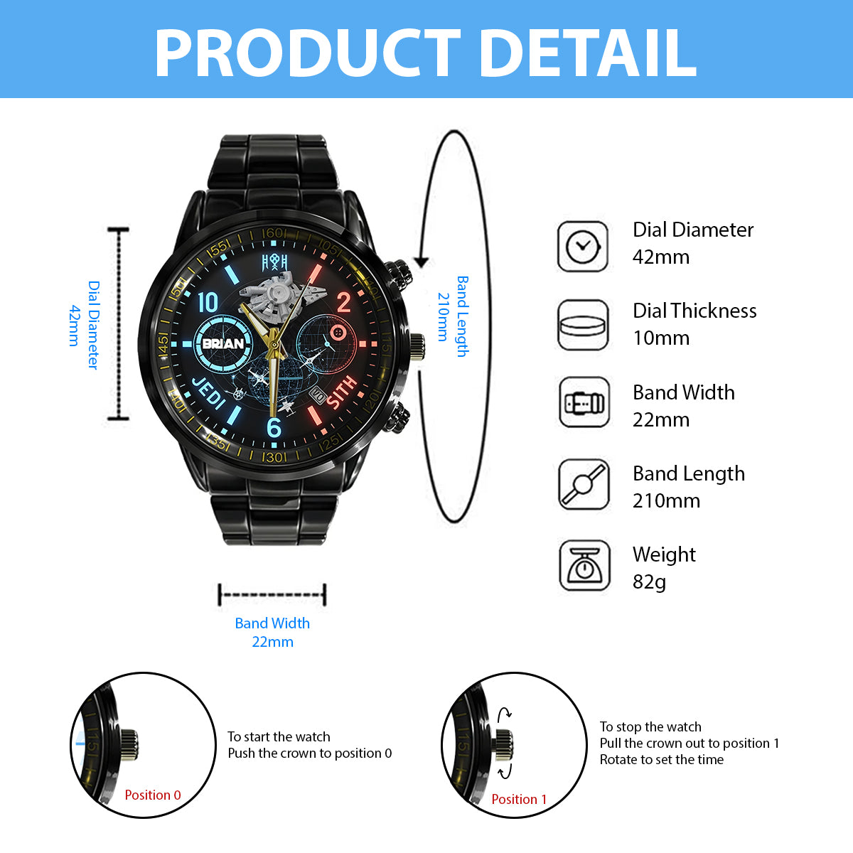 Galactic Map - Personalized The Force Hand Watch